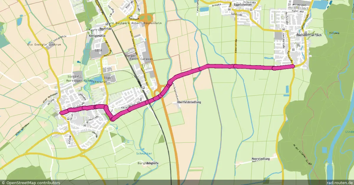 Radroute Mertingen – Oberndorf a. Lech – Fernradroute auf Rad-Routen.de