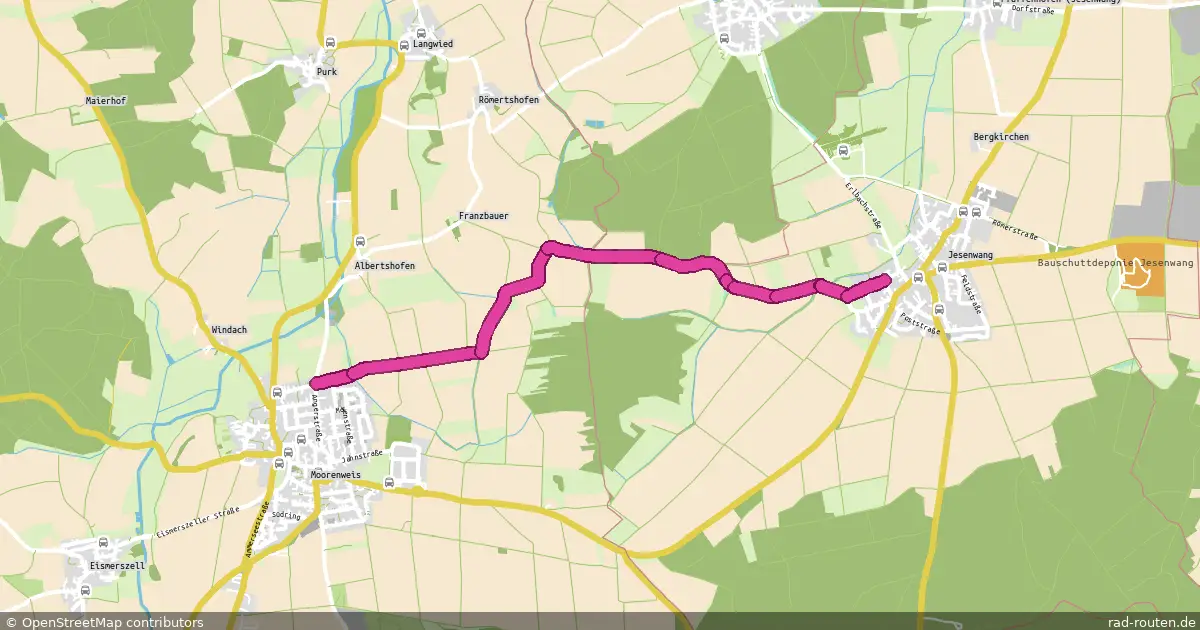 Radroute Moorenweis – Jesenwang – Fernradroute auf Rad-Routen.de