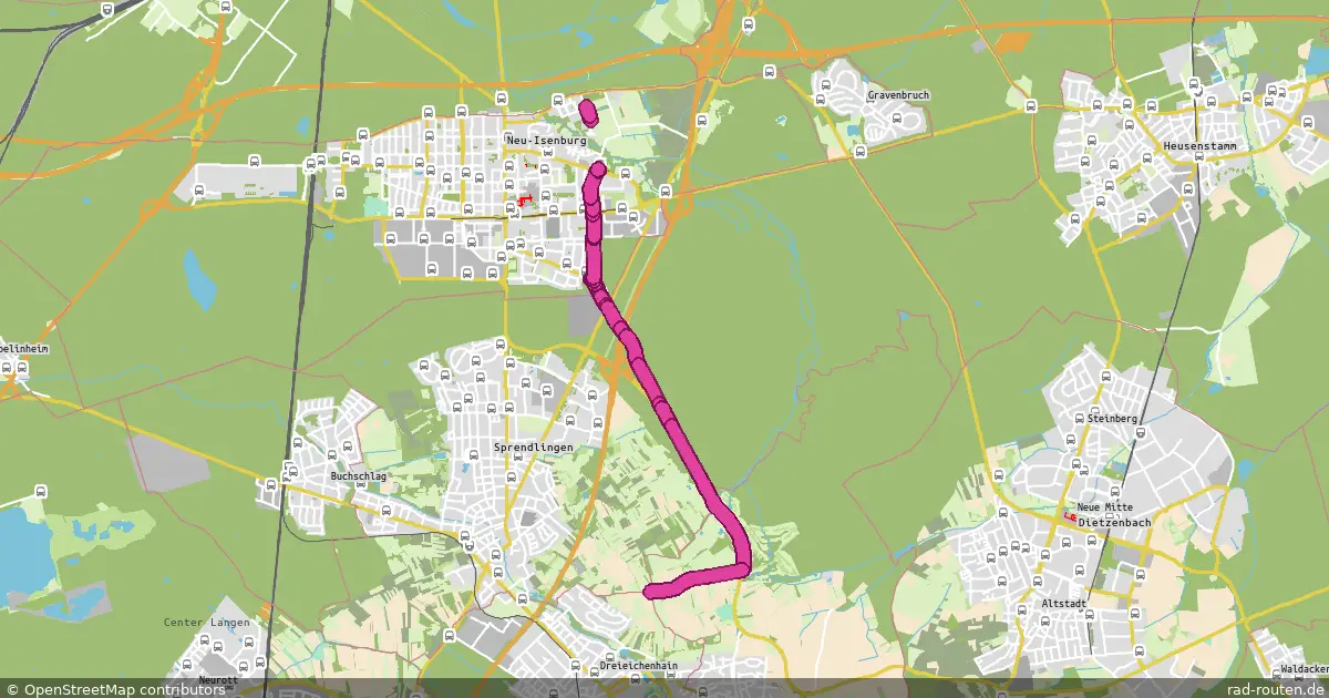 Radroute Neu-Isenburg – Neu-Isenburg – Fernradroute auf Rad-Routen.de