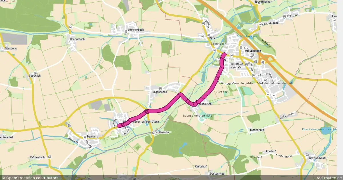Radroute Pfaffenhofen an der Glonn – Odelzhausen – Fernradroute auf Rad-Routen.de