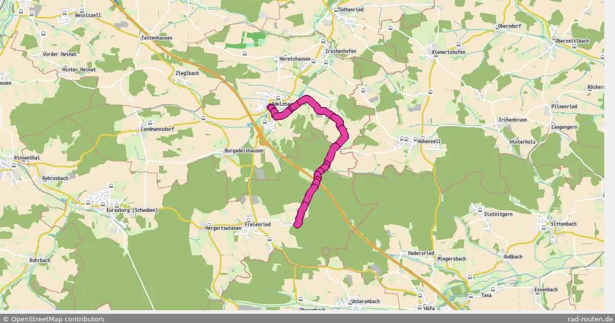 Radroute Adelzhausen – Brugger – Fernradroute auf Rad-Routen.de