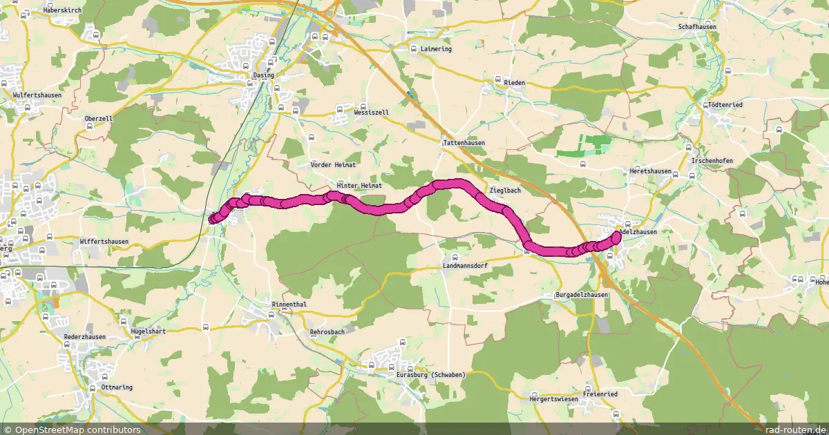 Radroute Paar b. Friedberg – Adelzhausen – Fernradroute auf Rad-Routen.de