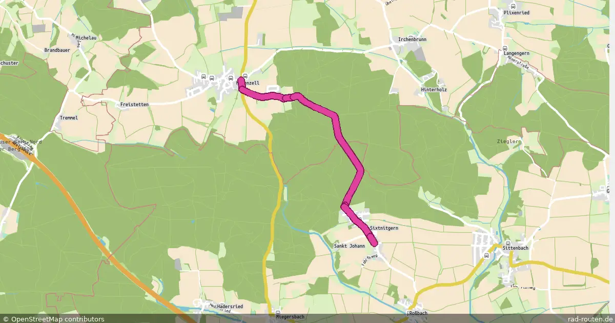 Radroute Hohenzell – Sixtnitgern – Fernradroute auf Rad-Routen.de