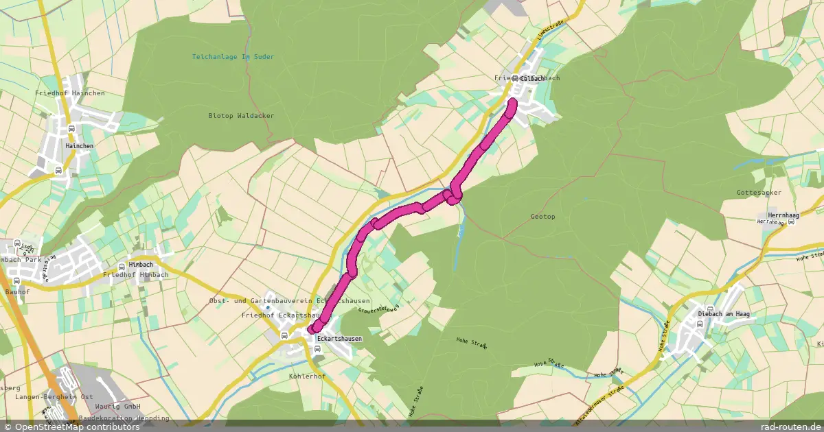 Radroute Büdingen – Büdingen – Fernradroute auf Rad-Routen.de