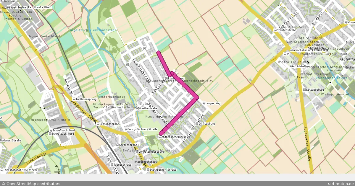 Radroute Eschborn – Eschborn (Rundweg) – Fernradroute, ca. 1 km auf Rad-Routen.de