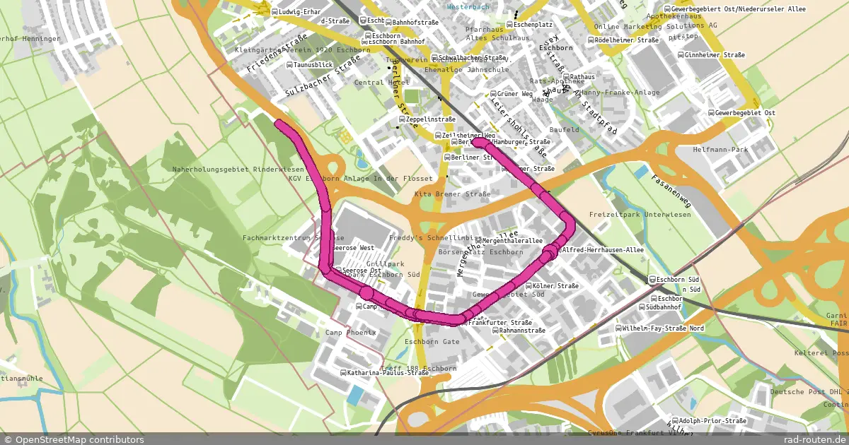 Radroute Eschborn – Eschborn – Fernradroute auf Rad-Routen.de