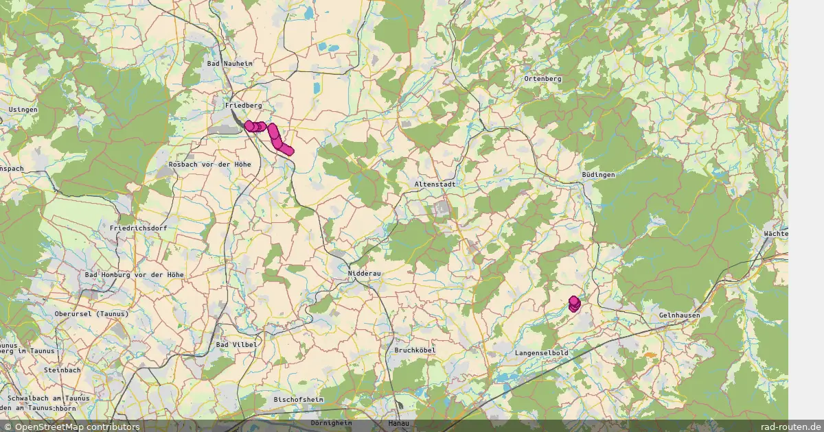 Radroute Gründau – Friedberg (Hessen) – Fernradroute auf Rad-Routen.de