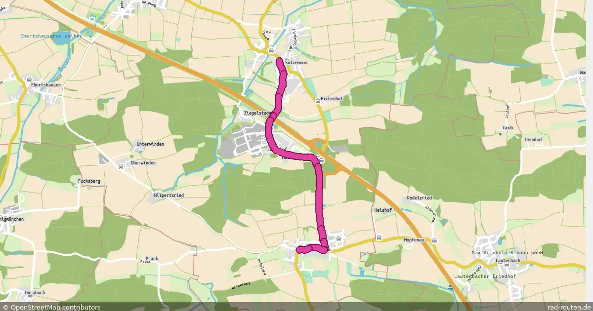 Radroute Sulzemoos – Einsbach – Fernradroute auf Rad-Routen.de