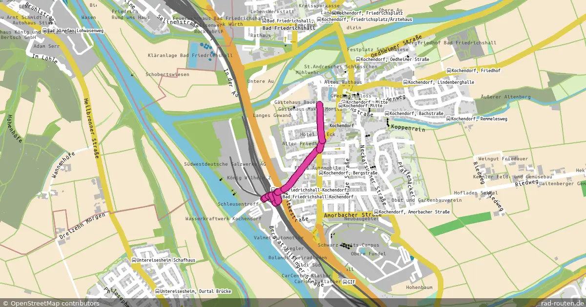 DE:BW:RadNETZ – von Kochendorf Bahnhof nach Kochendorf Wächterstraße – Fernradroute auf Rad-Routen.de