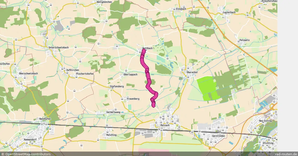 Radroute Rottbach – Diepolshofen – Fernradroute auf Rad-Routen.de