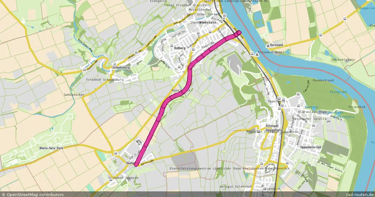 Radroute Dexheim – Nierstein – Fernradroute auf Rad-Routen.de