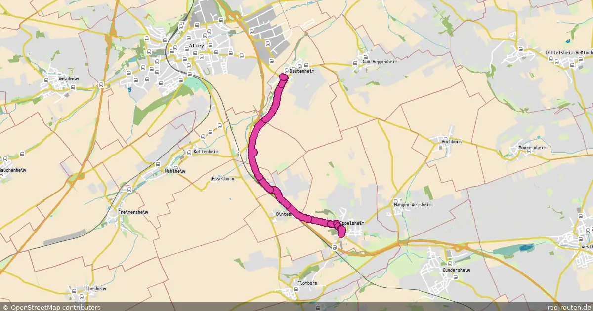 Radroute Eppelsheim – Dautenheim – Fernradroute auf Rad-Routen.de