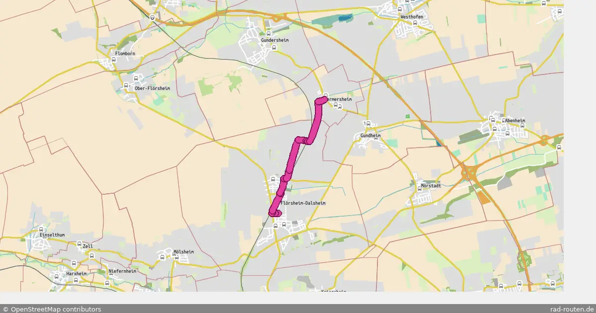 Radroute Flörsheim-Dalsheim – Bermersheim – Fernradroute auf Rad-Routen.de