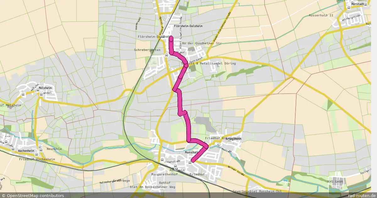 Radroute Monsheim – Flörsheim-Dalsheim – Fernradroute auf Rad-Routen.de