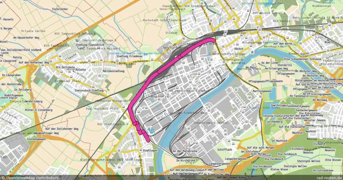 Radroute Frankfurt am Main – Frankfurt am Main – Fernradroute auf Rad-Routen.de