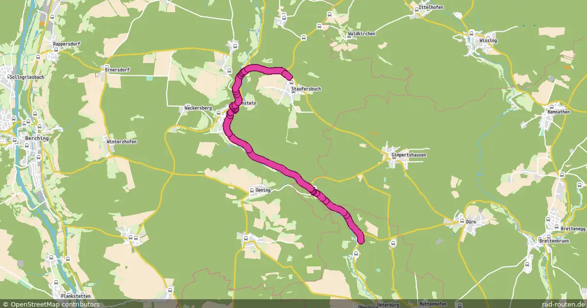 Radroute Dietfurt an der Altmühl – Berching – Fernradroute auf Rad-Routen.de