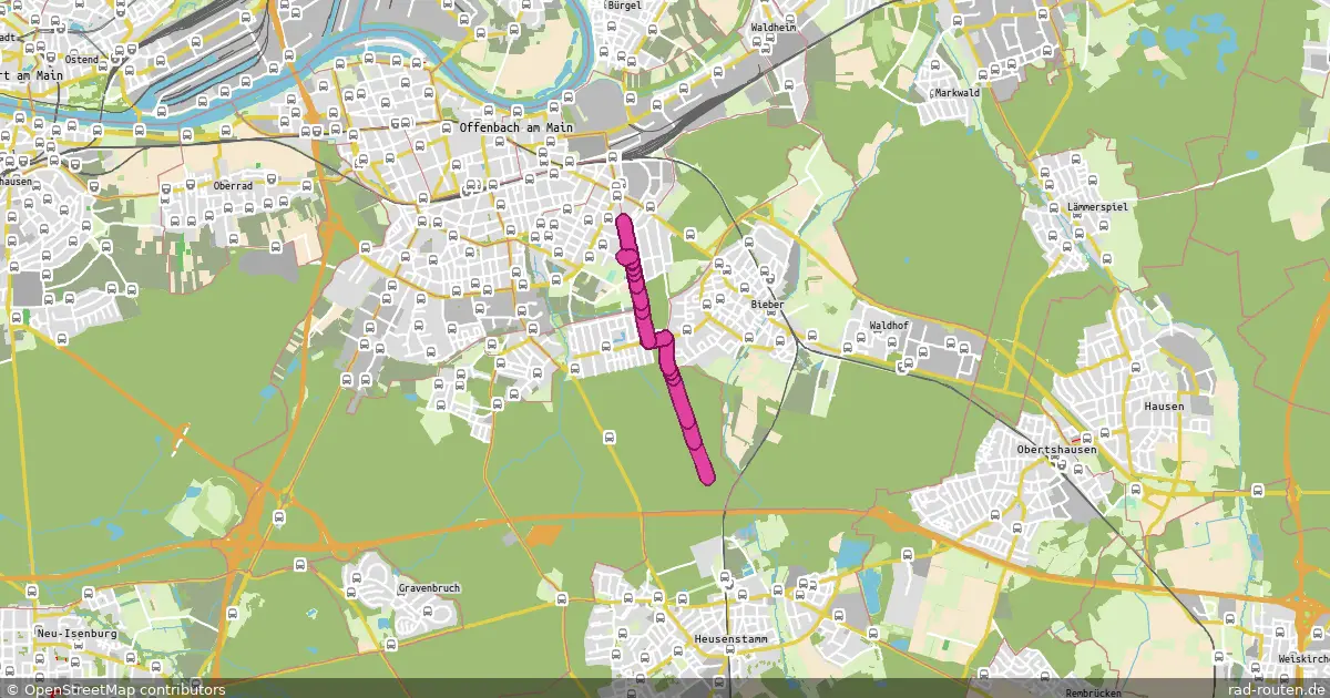 Radroute Offenbach am Main – Offenbach am Main – Fernradroute auf Rad-Routen.de