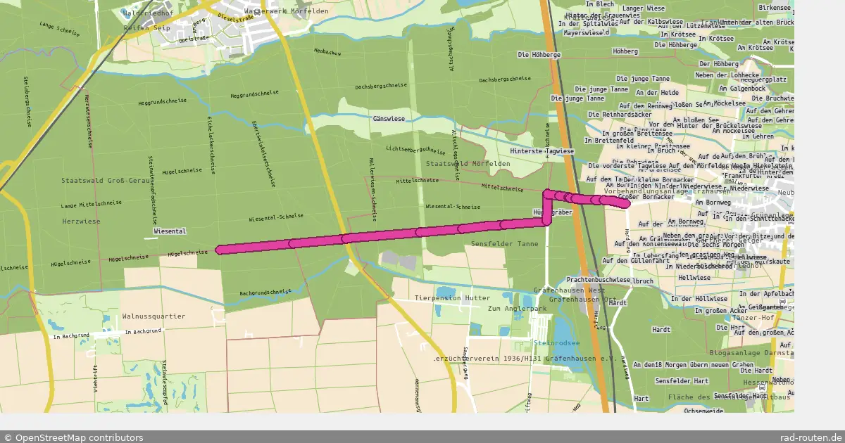 Radroute Mörfelden-Walldorf – Erzhausen – Fernradroute auf Rad-Routen.de
