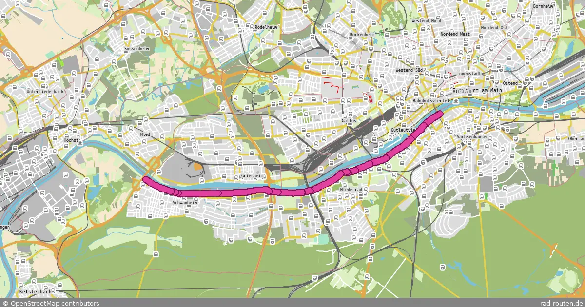Radroute Frankfurt am Main – Frankfurt am Main – Fernradroute auf Rad-Routen.de