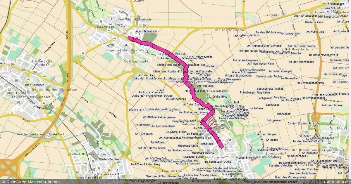 Radroute Bad Homburg vor der Höhe – Frankfurt am Main – Fernradroute auf Rad-Routen.de