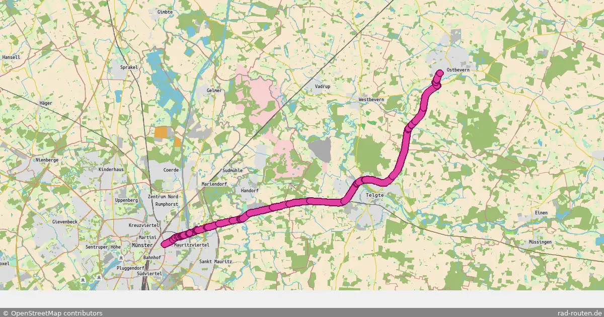 Radroute Münster – Münster – Fernradroute auf Rad-Routen.de