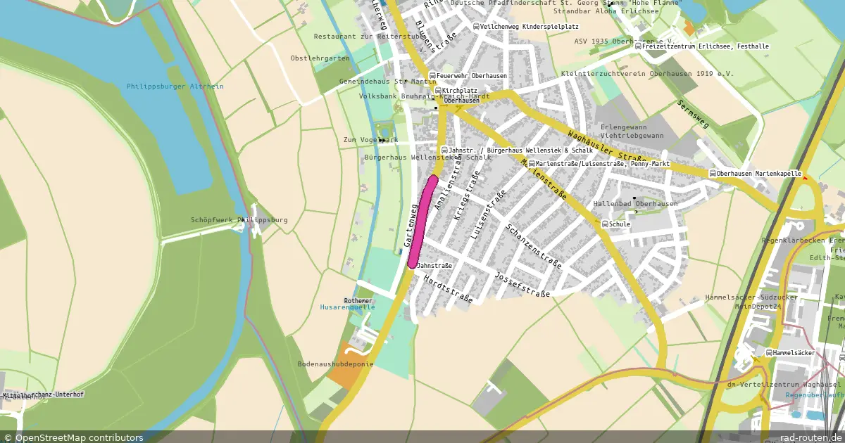 DE:BW:KAL bis Oberhausen Jahnstraße – Fernradroute auf Rad-Routen.de
