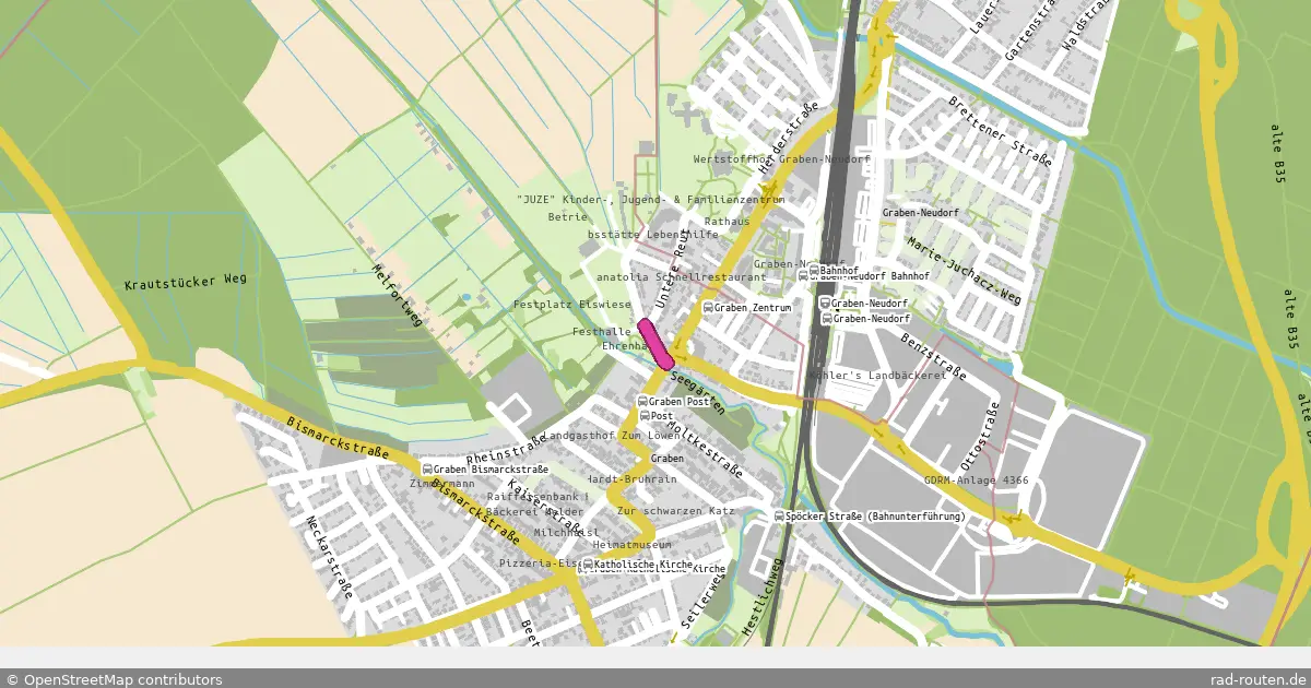 DE:BW:KAL – von Graben-Neudorf Freibad nach Graben-Neudorf Tullastraße / Hauptstraße – Fernradroute auf Rad-Routen.de