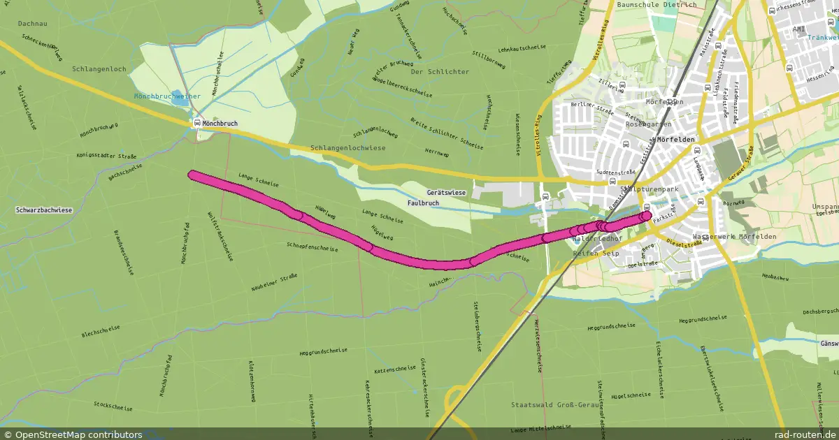Radroute Mörfelden-Walldorf – Nauheim – Fernradroute auf Rad-Routen.de