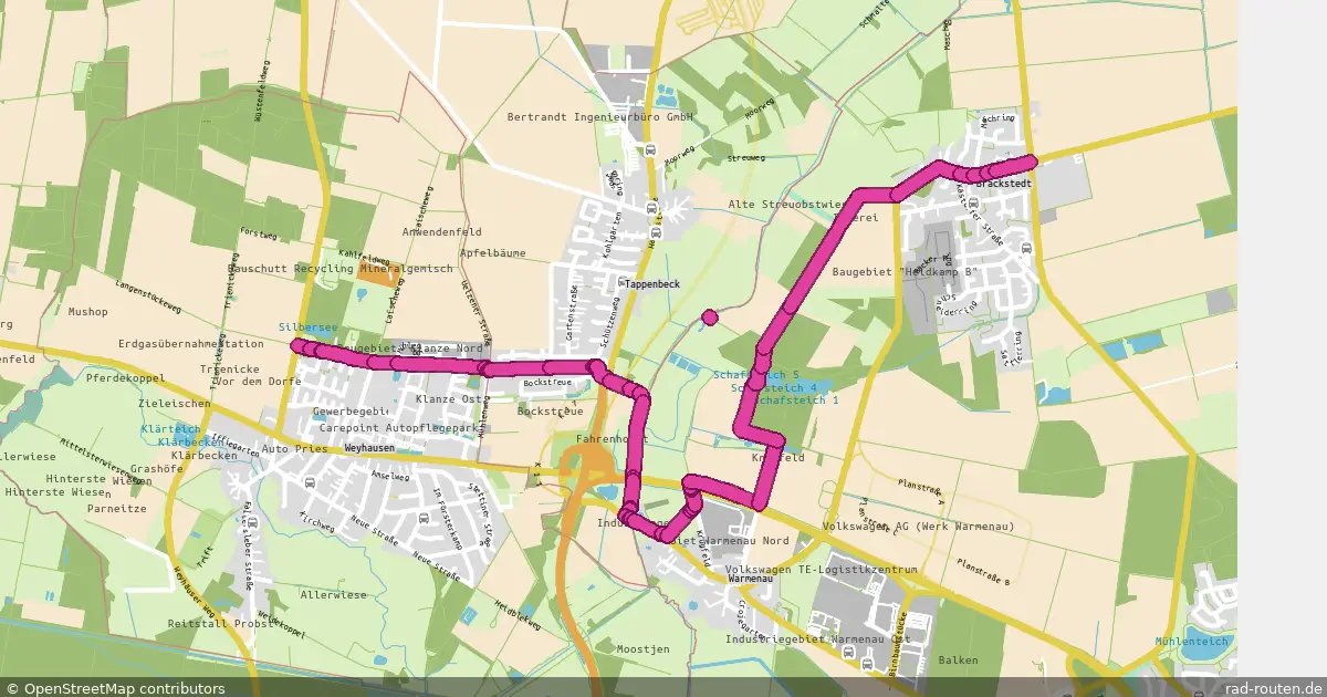 Radroute Weyhausen – Wolfsburg – Fernradroute auf Rad-Routen.de