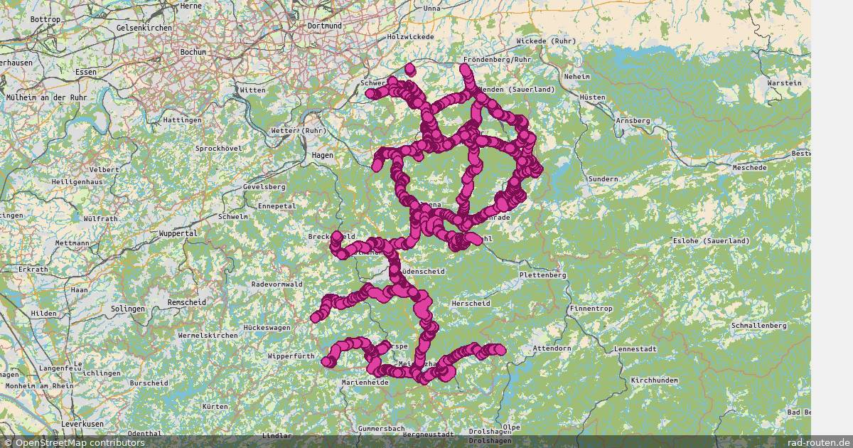 Radroute Kierspe – Holzwickede – Fernradroute auf Rad-Routen.de