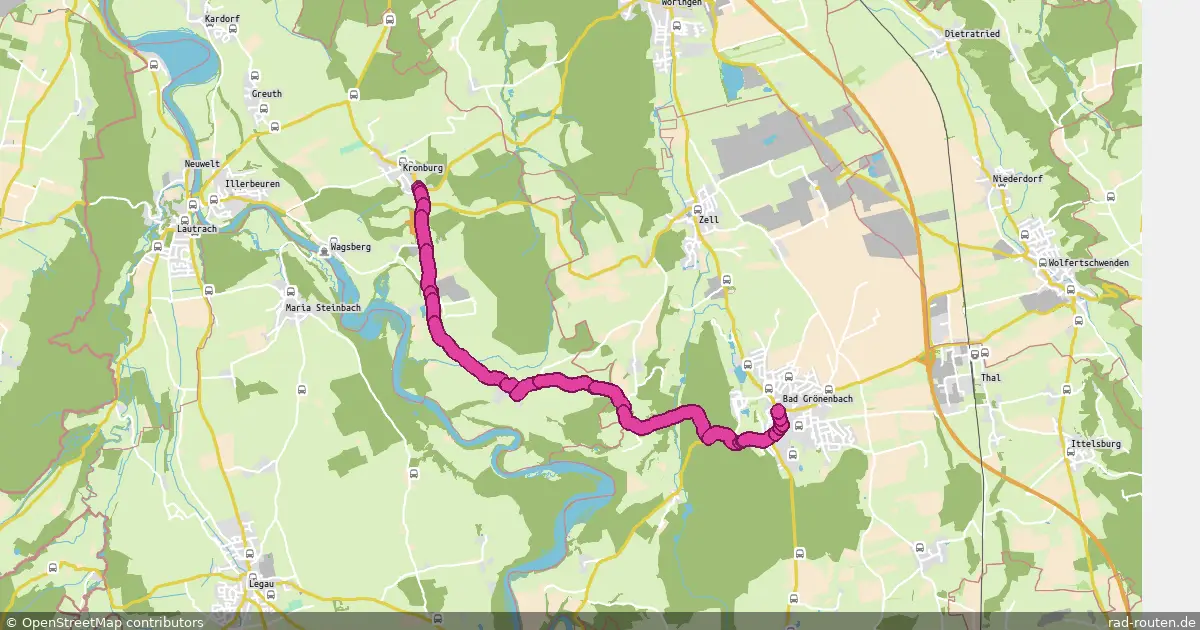 Radroute Kronburg – Bad Grönenbach – Fernradroute auf Rad-Routen.de