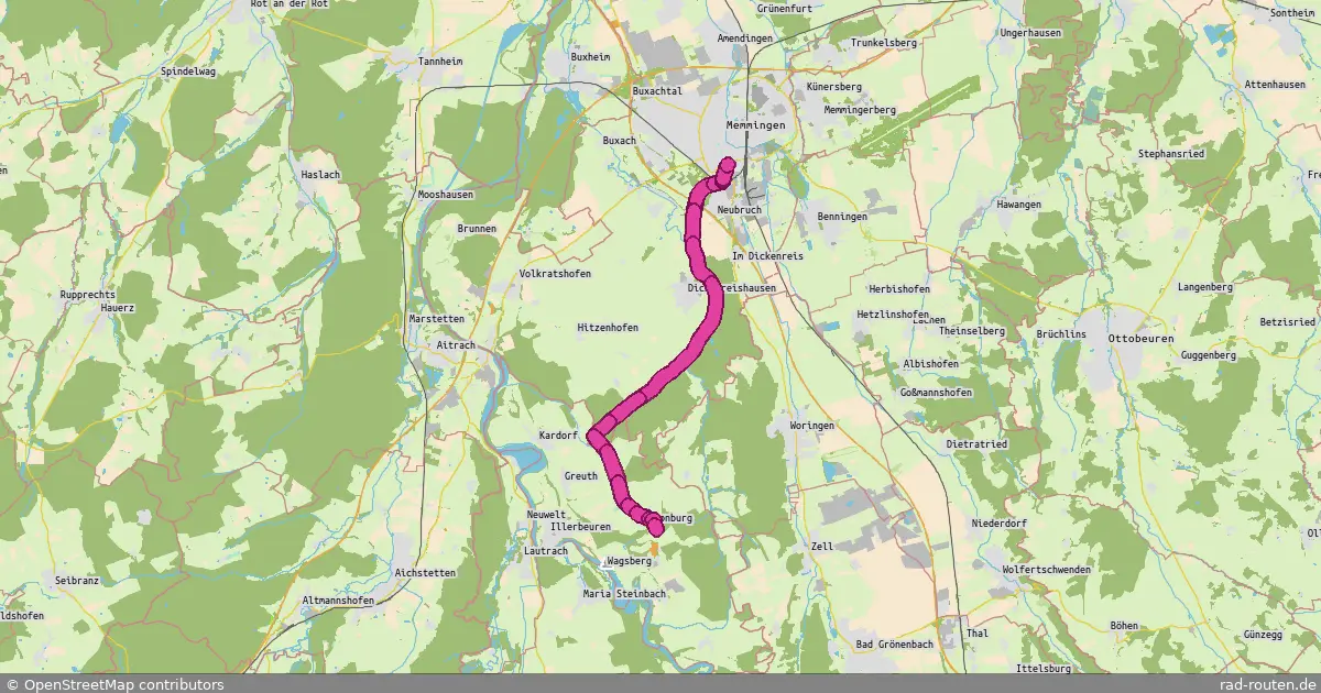 Radroute Memmingen – Kronburg – Fernradroute auf Rad-Routen.de