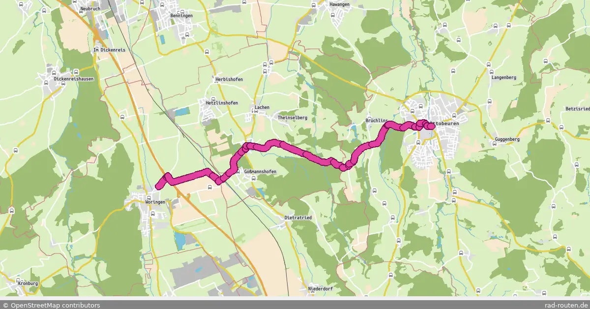 Radroute Woringen – Ottobeuren