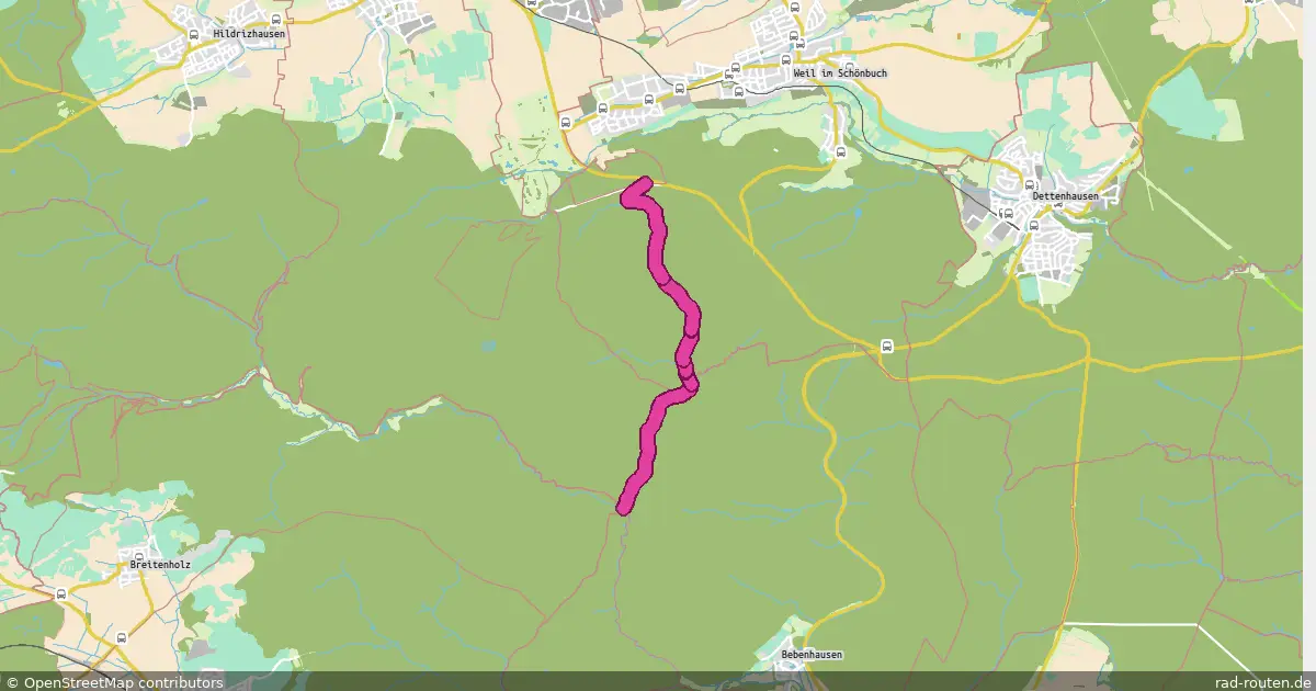 Radroute Altdorf – Weil im Schönbuch – Fernradroute auf Rad-Routen.de