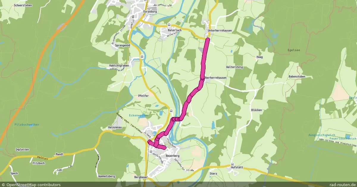 Radroute Eurasburg – Eurasburg – Fernradroute auf Rad-Routen.de