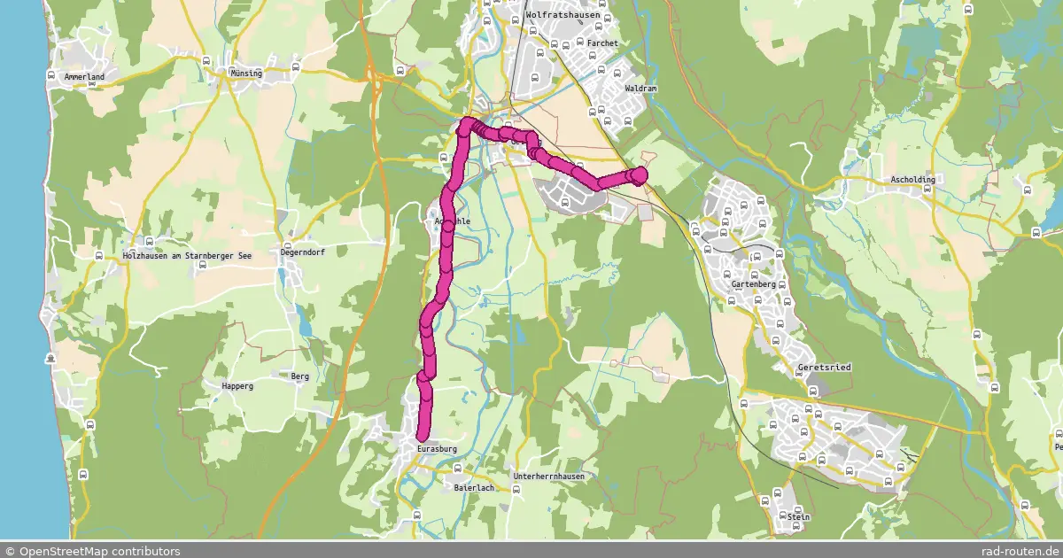 Radroute Eurasburg – Eurasburg – Fernradroute auf Rad-Routen.de
