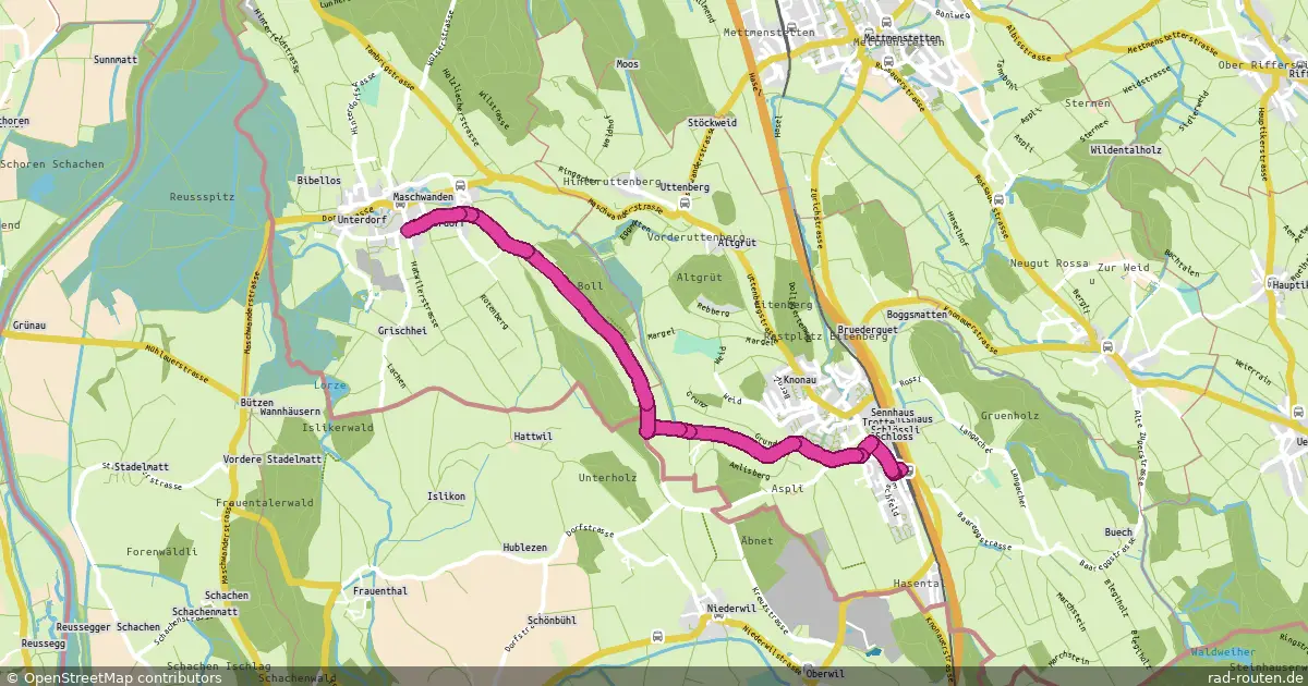 Radroute Knonau – Maschwanden