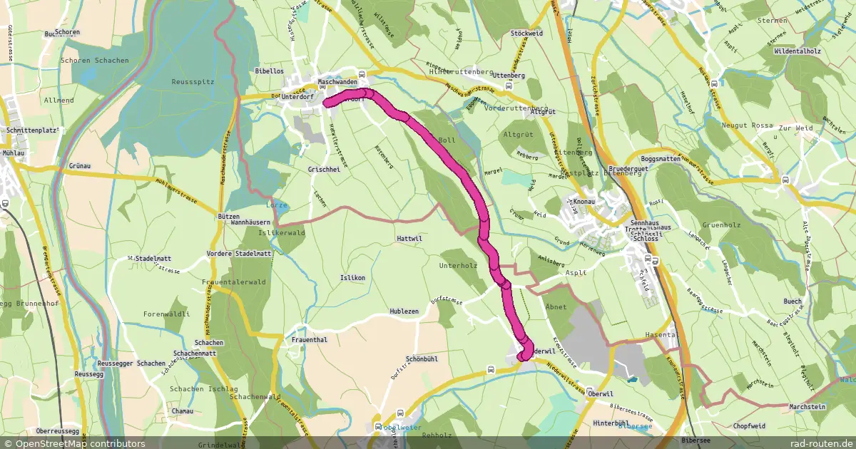 Radroute Cham – Maschwanden – Fernradroute auf Rad-Routen.de
