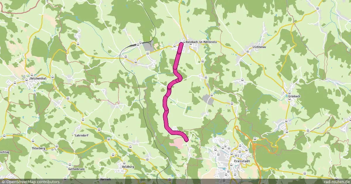 Radroute Freistadt – Rainbach – Fernradroute auf Rad-Routen.de