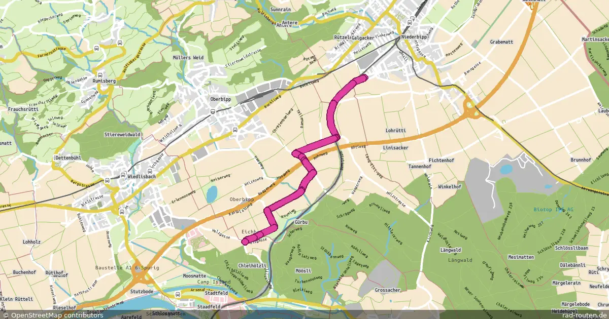 Radroute Niederbipp – Wiedlisbach – Fernradroute auf Rad-Routen.de