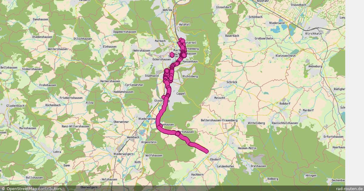 Radroute Marburg – Marburg – Fernradroute auf Rad-Routen.de