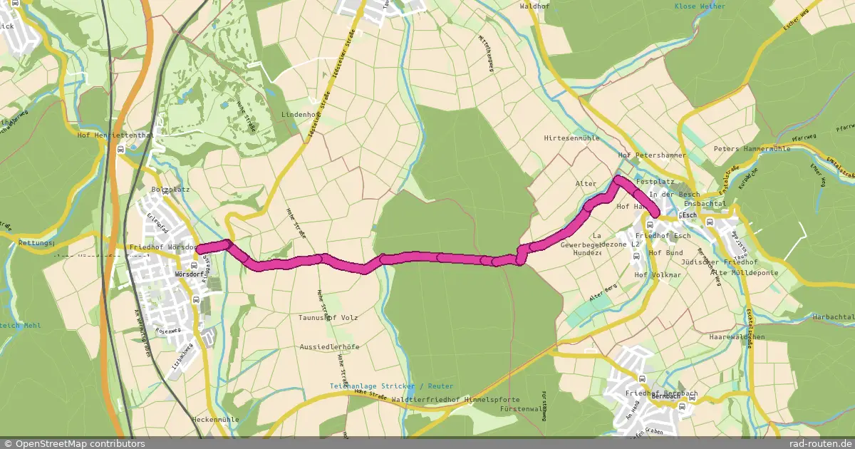 Radroute Esch – Wörsdorf – Fernradroute auf Rad-Routen.de
