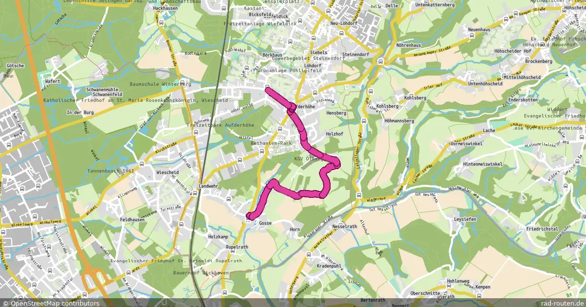 Radroute Solingen – Solingen – Fernradroute auf Rad-Routen.de