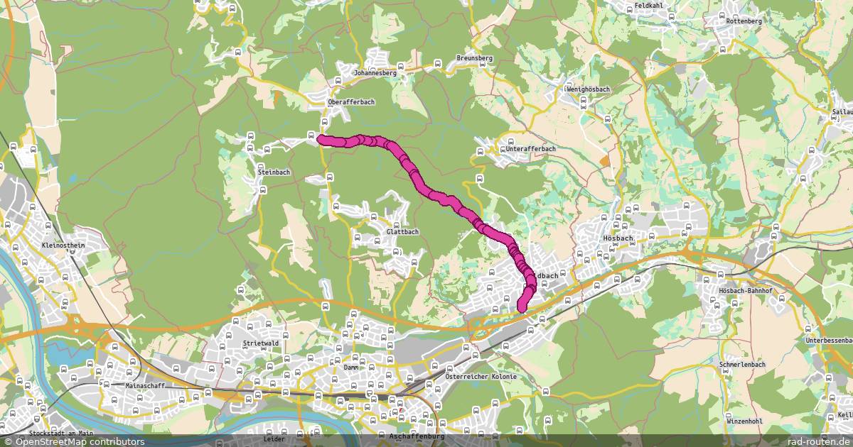 Radroute Johannesberg – Goldbach – Fernradroute auf Rad-Routen.de