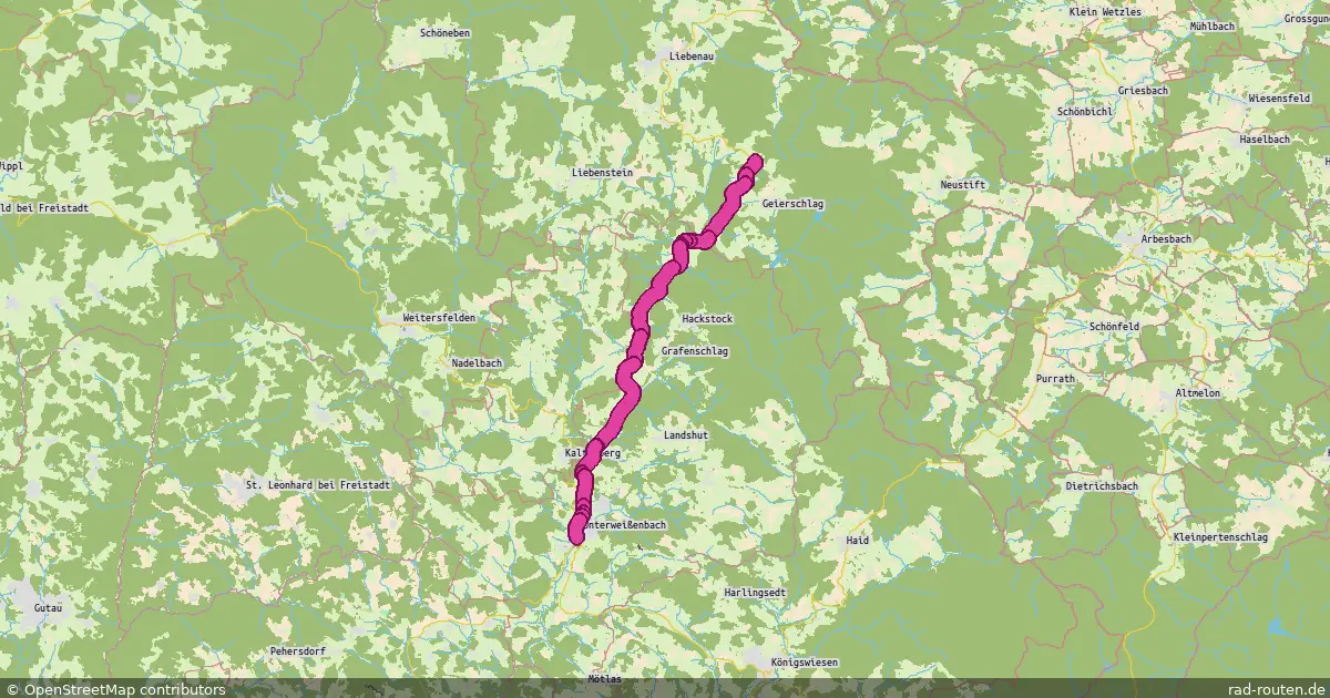 Radroute Liebenau – Unterweißenbach – Fernradroute auf Rad-Routen.de