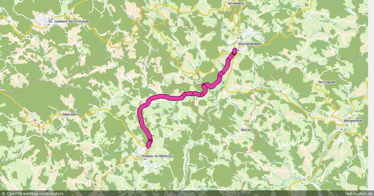 Radroute Unterweißenbach – Unterweißenbach – Fernradroute auf Rad-Routen.de