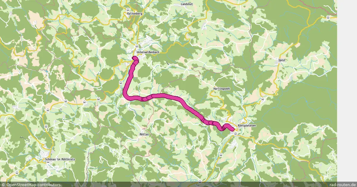 Radroute Unterweißenbach – Königswiesen – Fernradroute auf Rad-Routen.de