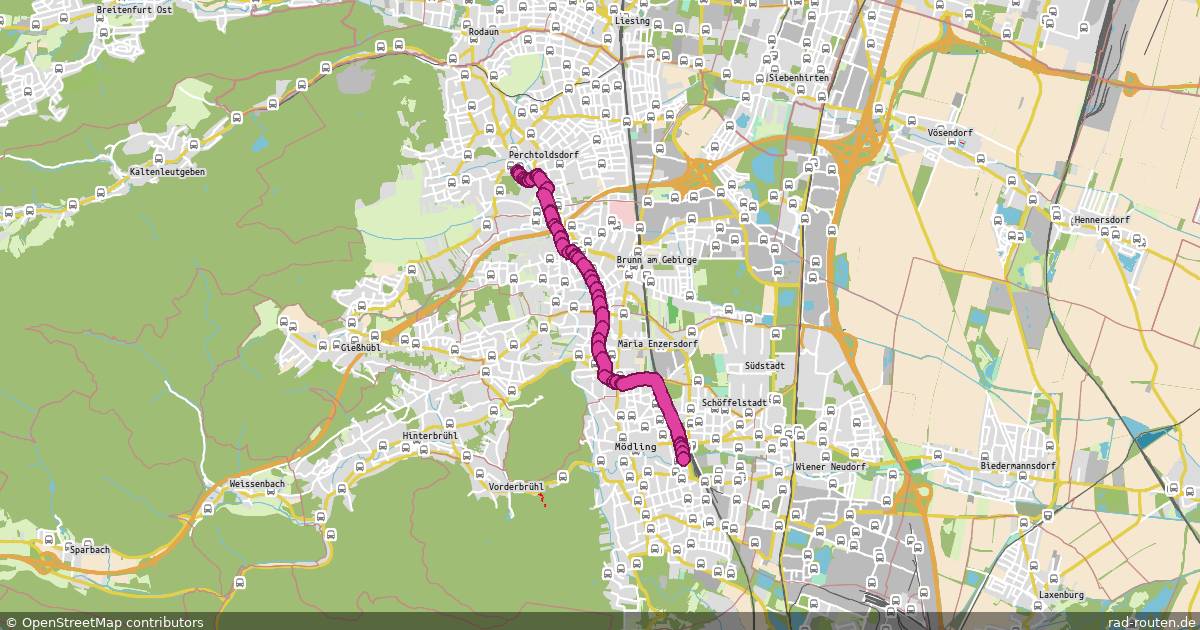 Radroute Perchtoldsdorf – Mödling – Fernradroute auf Rad-Routen.de