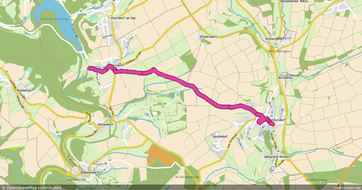 Radroute Wiersdorf – Rittersdorf – Fernradroute auf Rad-Routen.de