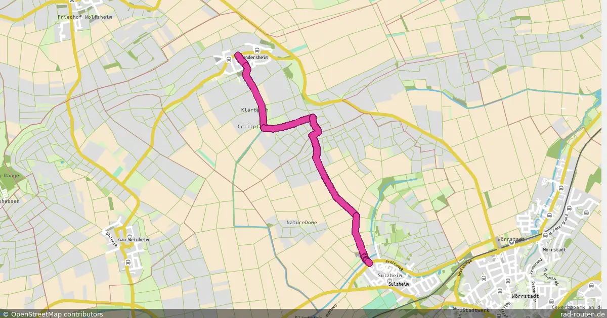 Radroute Sulzheim – Vendersheim – Fernradroute auf Rad-Routen.de